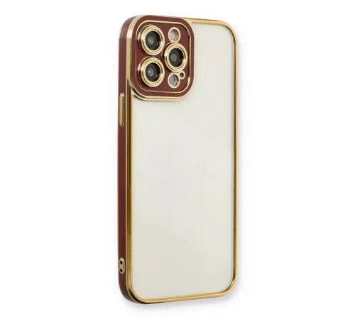 Apple iPhone 13 Pro Kılıf Liva Lens Silikon - Bordo