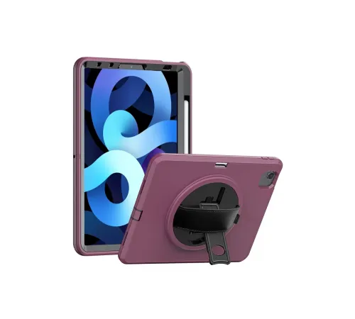 Apple iPad 2022 10.9 (10.nesil) Kılıf Hand Strap Tablet Kılıfı - Mürdüm