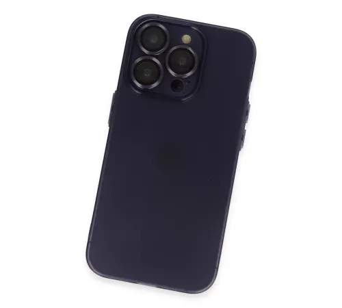 Apple iPhone 14 Pro Max Kılıf Luko Lens Silikon - Derin Mor