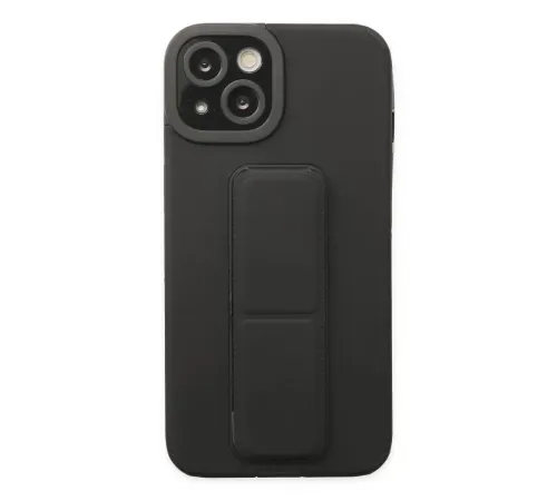 Apple iPhone 14 Plus Kılıf Mega Standlı Silikon - Siyah