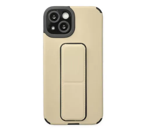 Apple iPhone 14 Plus Kılıf Mega Standlı Silikon - Gold