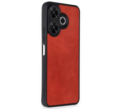 Xiaomi Redmi 13 4G Kılıf Aras Deri Kapak - Kırmızı