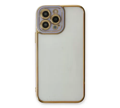 Apple iPhone 13 Pro Kılıf Liva Lens Silikon - Lila