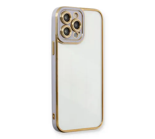 Apple iPhone 13 Pro Kılıf Liva Lens Silikon - Lila