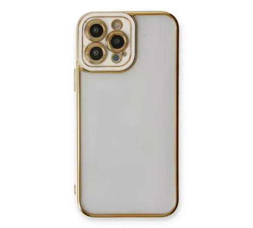 Apple iPhone 13 Pro Max Kılıf Liva Lens Silikon - Beyaz