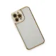 Apple iPhone 13 Pro Max Kılıf Liva Lens Silikon - Beyaz