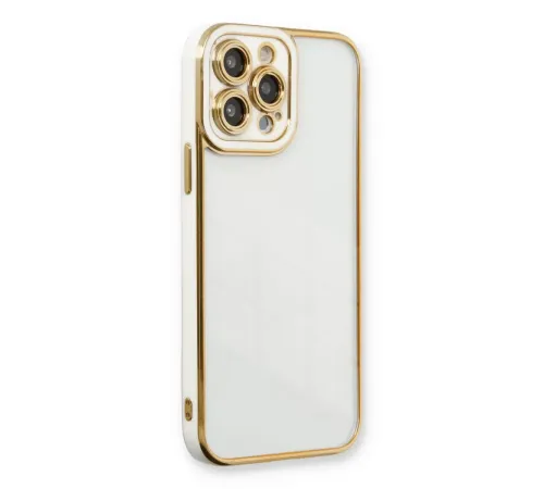 Apple iPhone 13 Pro Max Kılıf Liva Lens Silikon - Beyaz