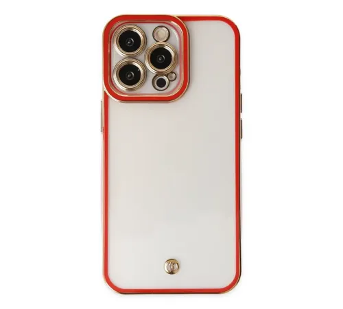 Apple iPhone 13 Pro Max Kılıf Liva Lens Silikon - Kırmızı