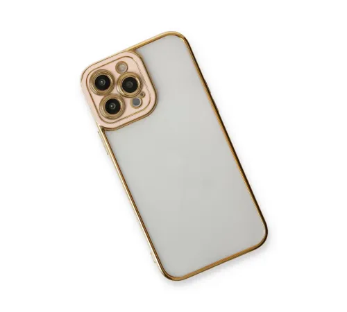 Apple iPhone 13 Pro Max Kılıf Liva Lens Silikon - Pudra