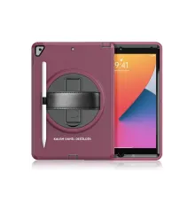 Apple iPad 10.2 (7.nesil) Kılıf Hand Strap Tablet Kılıfı - Mürdüm