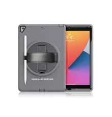 Apple iPad 10.2 (7.nesil) Kılıf Hand Strap Tablet Kılıfı - Gri