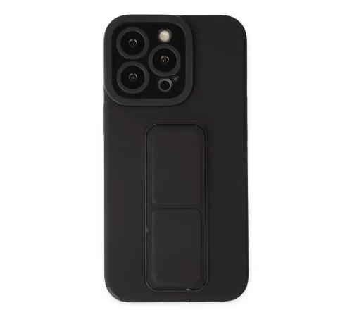 Apple iPhone 14 Pro Kılıf Mega Standlı Silikon - Siyah