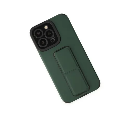 Apple iPhone 14 Pro Kılıf Mega Standlı Silikon - Yeşil