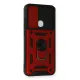 Xiaomi Redmi Note 8 Kılıf Pars Lens Yüzüklü Silikon - Kırmızı