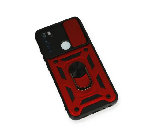 Xiaomi Redmi Note 8 Kılıf Pars Lens Yüzüklü Silikon - Kırmızı