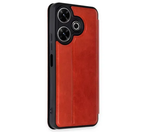 Xiaomi Redmi 13 4G Kılıf Flip Cover - Kırmızı