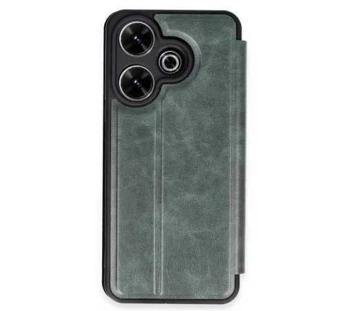 Xiaomi Redmi 13 4G Kılıf Flip Cover - Koyu Yeşil