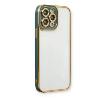 Apple iPhone 13 Pro Max Kılıf Liva Lens Silikon - Yeşil