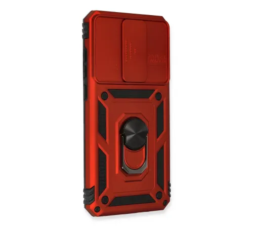 Xiaomi Redmi Note 8 Pro Kılıf Pars Lens Yüzüklü Silikon - Kırmızı