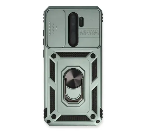 Xiaomi Redmi Note 8 Pro Kılıf Pars Lens Yüzüklü Silikon - Yeşil