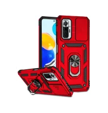 Xiaomi Redmi Note 10 Pro Kılıf Pars Lens Yüzüklü Silikon - Kırmızı