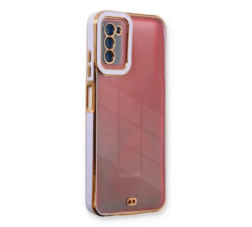Samsung Galaxy A03S Kılıf Liva Lens Silikon - Lila