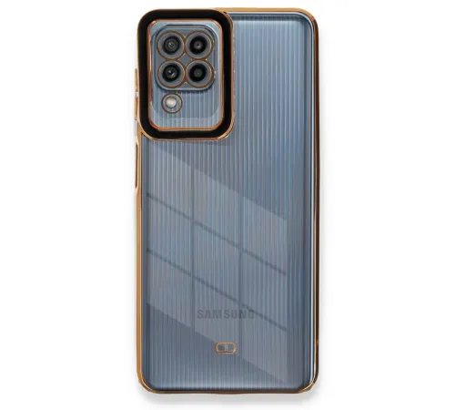 Samsung Galaxy A22 Kılıf Liva Lens Silikon - Siyah