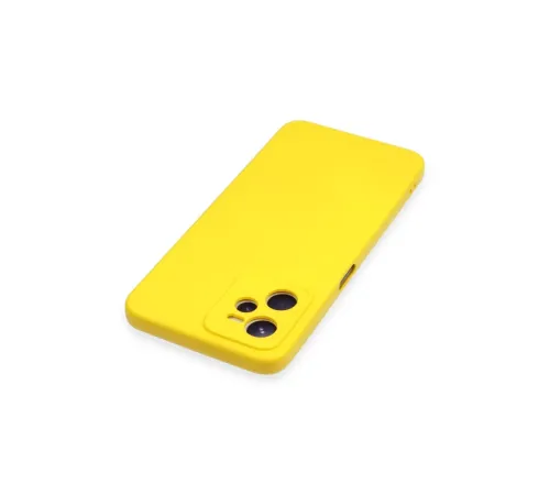 Realme C35 Kılıf Nano içi Kadife Silikon - Sarı