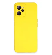 Realme C35 Kılıf Nano içi Kadife Silikon - Sarı