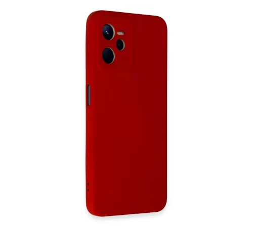 Realme C35 Kılıf Nano içi Kadife Silikon - Kırmızı