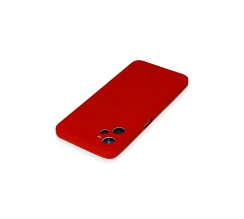Realme C35 Kılıf Nano içi Kadife Silikon - Kırmızı