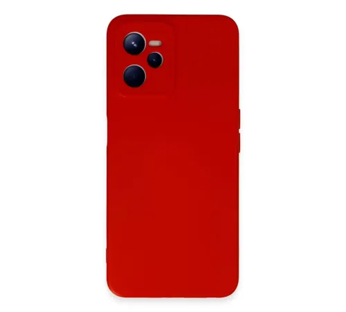Realme C35 Kılıf Nano içi Kadife Silikon - Kırmızı