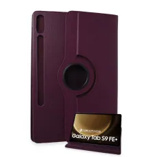 Samsung Galaxy X610 Tab S9 FE Plus 12.4 Kılıf 360 Tablet Deri Kılıf - Mürdüm