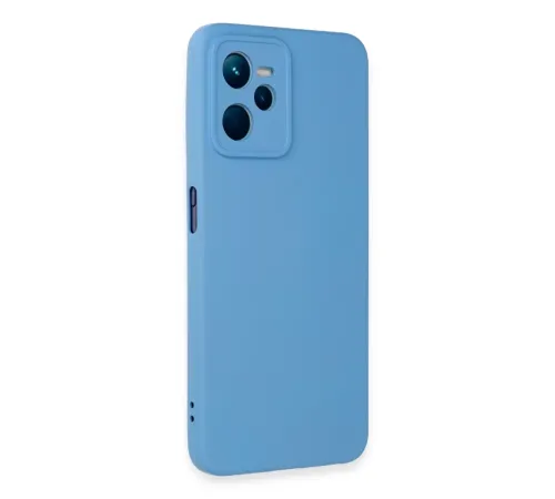Realme C35 Kılıf Nano içi Kadife Silikon - Mavi