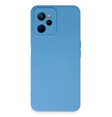 Realme C35 Kılıf Nano içi Kadife Silikon - Mavi