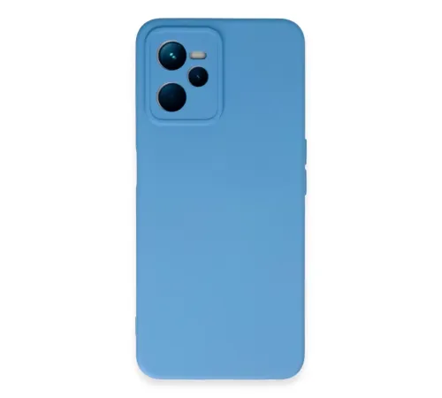 Realme C35 Kılıf Nano içi Kadife Silikon - Mavi