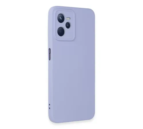 Realme C35 Kılıf Nano içi Kadife Silikon - Lila