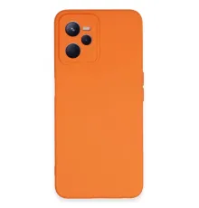 Realme C35 Kılıf Nano içi Kadife Silikon - Turuncu