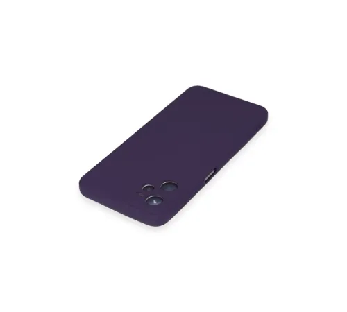 Realme C35 Kılıf Nano içi Kadife Silikon - Mor