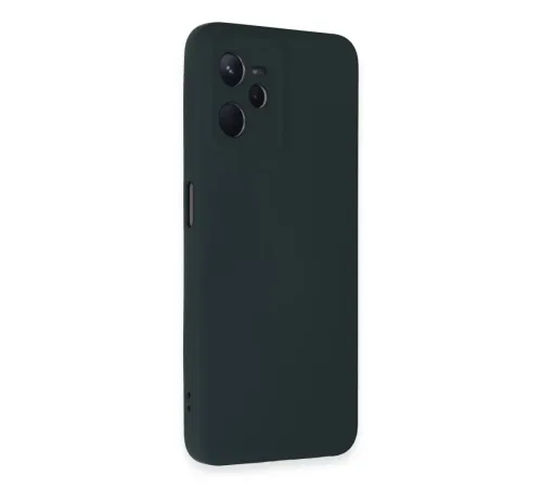 Realme C35 Kılıf Nano içi Kadife Silikon - Koyu Yeşil