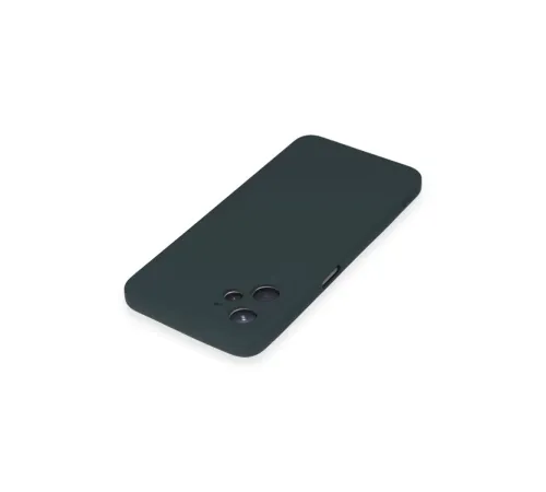 Realme C35 Kılıf Nano içi Kadife Silikon - Koyu Yeşil