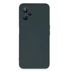 Realme C35 Kılıf Nano içi Kadife Silikon - Koyu Yeşil