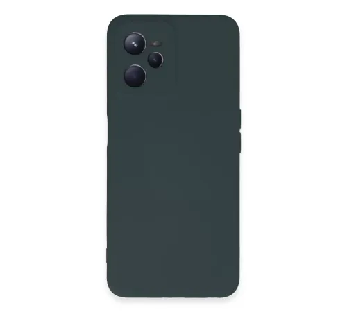 Realme C35 Kılıf Nano içi Kadife Silikon - Koyu Yeşil