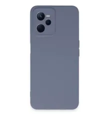 Realme C35 Kılıf Nano içi Kadife Silikon - Gri