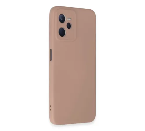 Realme C35 Kılıf Nano içi Kadife Silikon - Pudra
