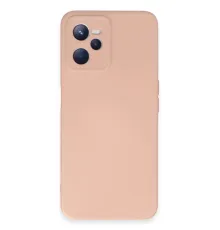 Realme C35 Kılıf Nano içi Kadife Silikon - Pudra