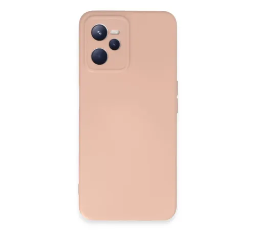 Realme C35 Kılıf Nano içi Kadife Silikon - Pudra