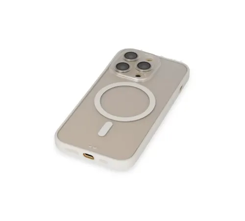 Apple iPhone 14 Pro Kılıf Grand Magneticsafe Kapak - Beyaz
