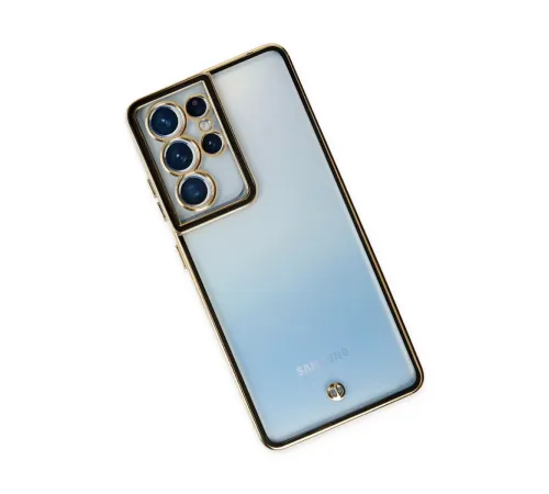 Samsung Galaxy S21 Ultra Kılıf Liva Lens Silikon - Siyah