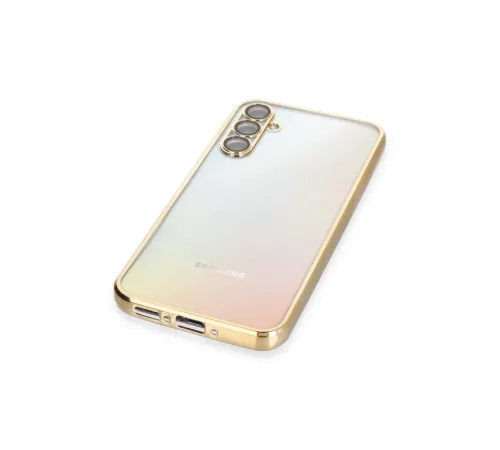 Samsung Galaxy A34 5G Kılıf Lensli Silikon - Gold